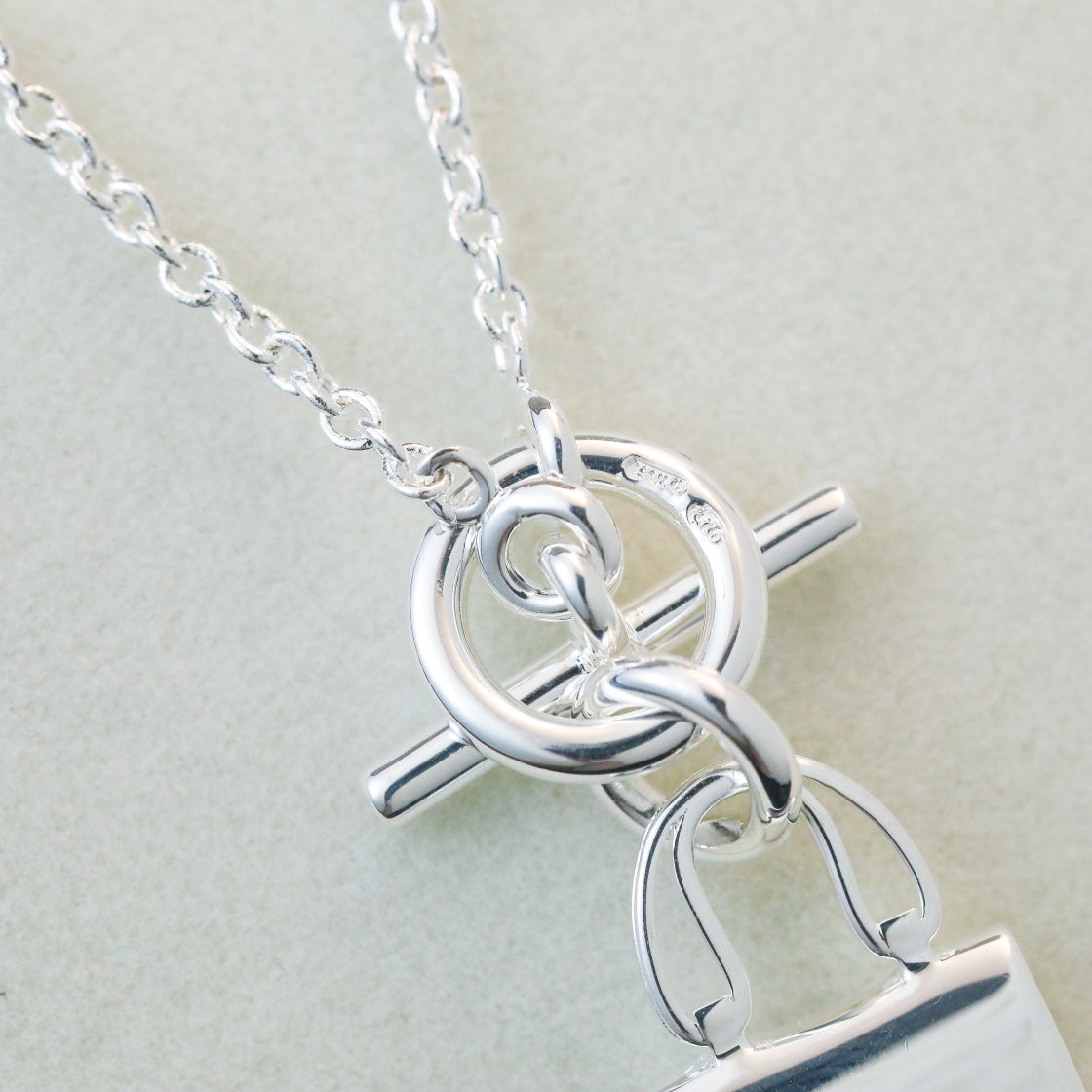 [Charm Aries Jewelry]POP H PEDANT SILVER NECKLACE