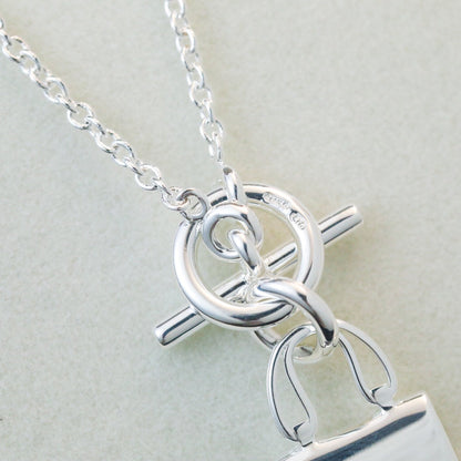 [Charm Aries Jewelry]POP H PEDANT SILVER NECKLACE