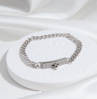 [Charm Aries Jewelry]KELLY CHAIN SILVER DIAMOND BRACELET