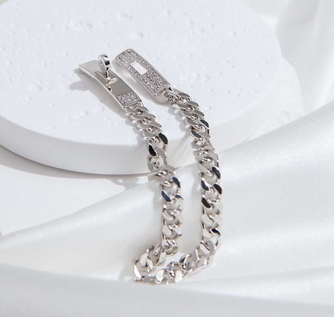 [Charm Aries Jewelry]KELLY CHAIN SILVER DIAMOND BRACELET