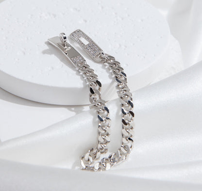 [Charm Aries Jewelry]KELLY CHAIN SILVER DIAMOND BRACELET