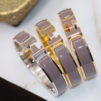 [Charm Aries Jewelry]H BRACELET 12MM BROWN