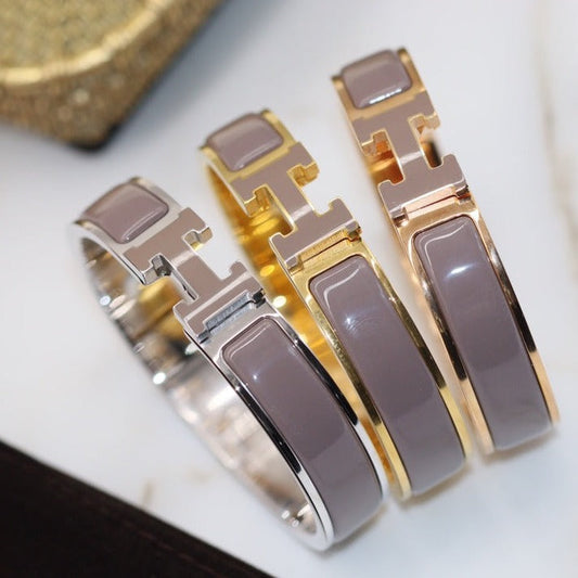 [Charm Aries Jewelry]H BRACELET 12MM BROWN