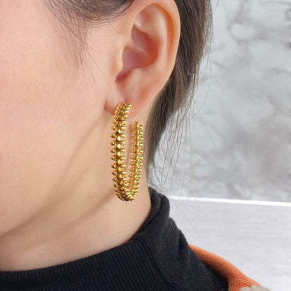 [Charm Aries Jewelry]CLASH LARGE HOOP EARRINGS
