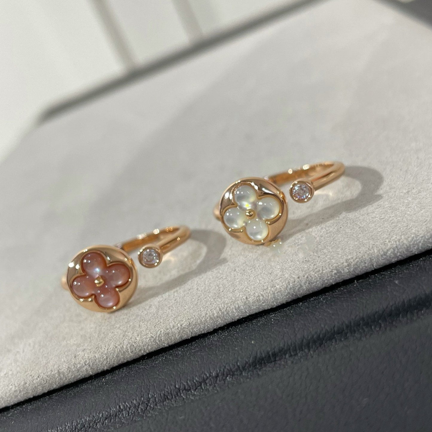 [Charm Aries Jewelry]SUN 1 DIAMOND PINK MOP RING