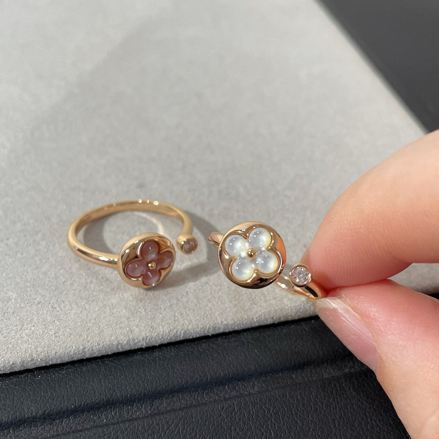 [Charm Aries Jewelry]SUN 1 DIAMOND PINK MOP RING