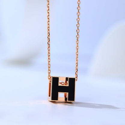 [Charm Aries Jewelry]H CAGE PINK GOLD NECKLACE