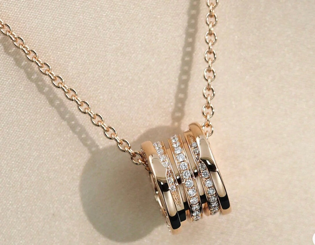 [Charm Aries Jewelry]ZERO 1 PINK GOLD DIAMOND NECKLACE
