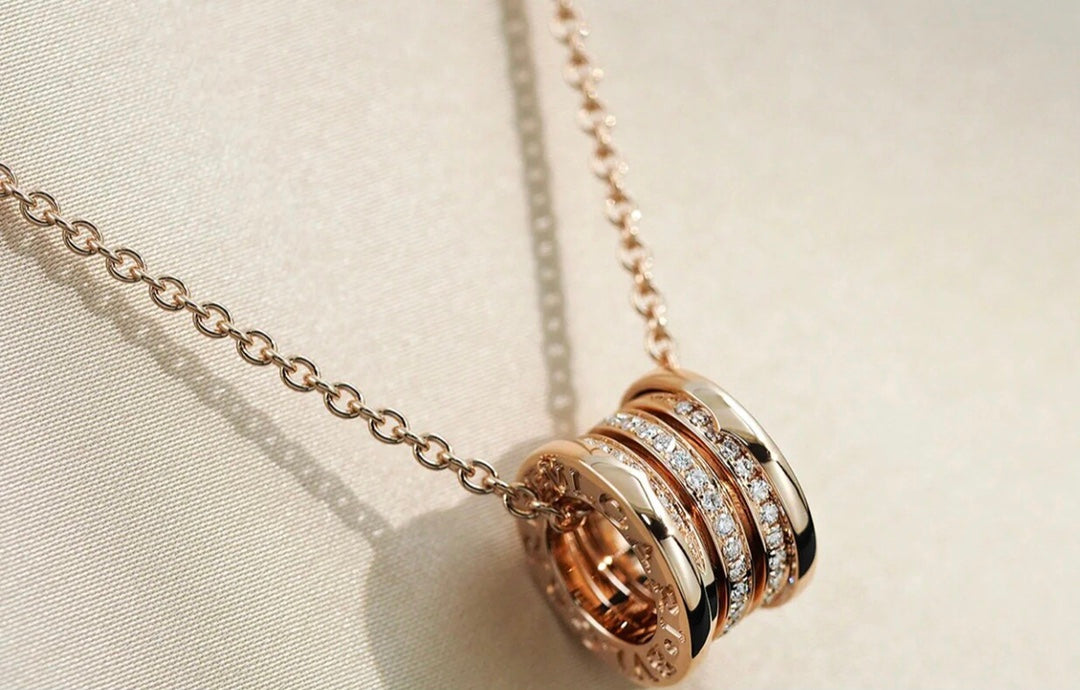 [Charm Aries Jewelry]ZERO 1 PINK GOLD DIAMOND NECKLACE