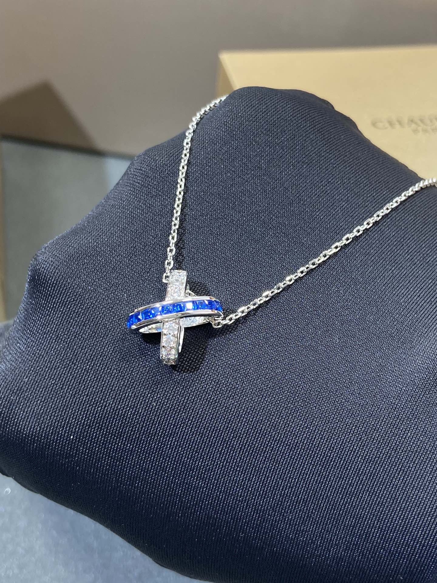 [Charm Aries Jewelry]LIENS DIAMOND SILVER NECKLACE