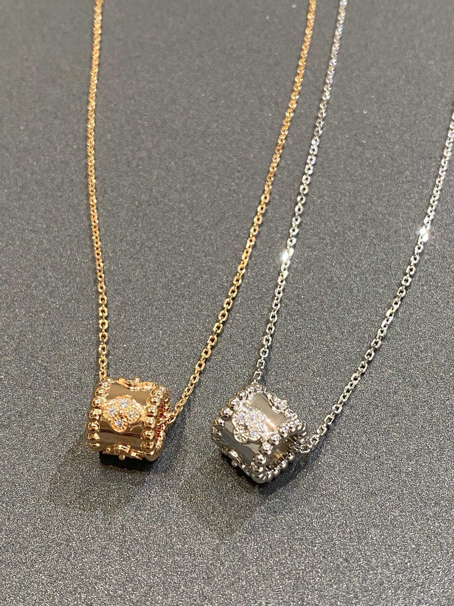 [Charm Aries Jewelry]PERLEE PEDANT SIVLER DIAMOND NECKLACE