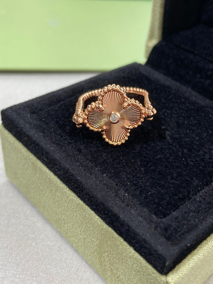 [Charm Aries Jewelry]CLOVER RIVERSIBLE ROSE GOLD RING
