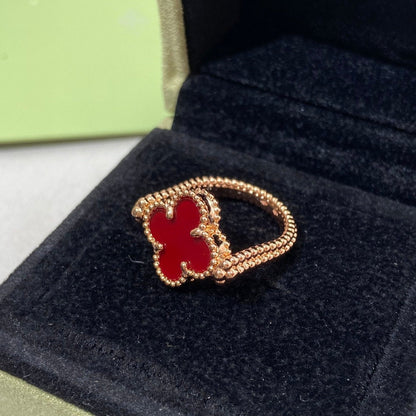 [Charm Aries Jewelry]CLOVER RIVERSIBLE ROSE GOLD RING