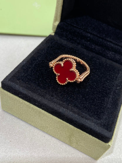 [Charm Aries Jewelry]CLOVER RIVERSIBLE ROSE GOLD RING