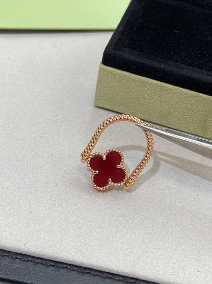 [Charm Aries Jewelry]CLOVER RIVERSIBLE ROSE GOLD RING