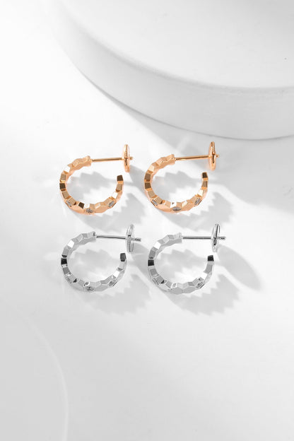 [Charm Aries Jewelry]BEE LOVE DIAMOND HOOP EARRINGS