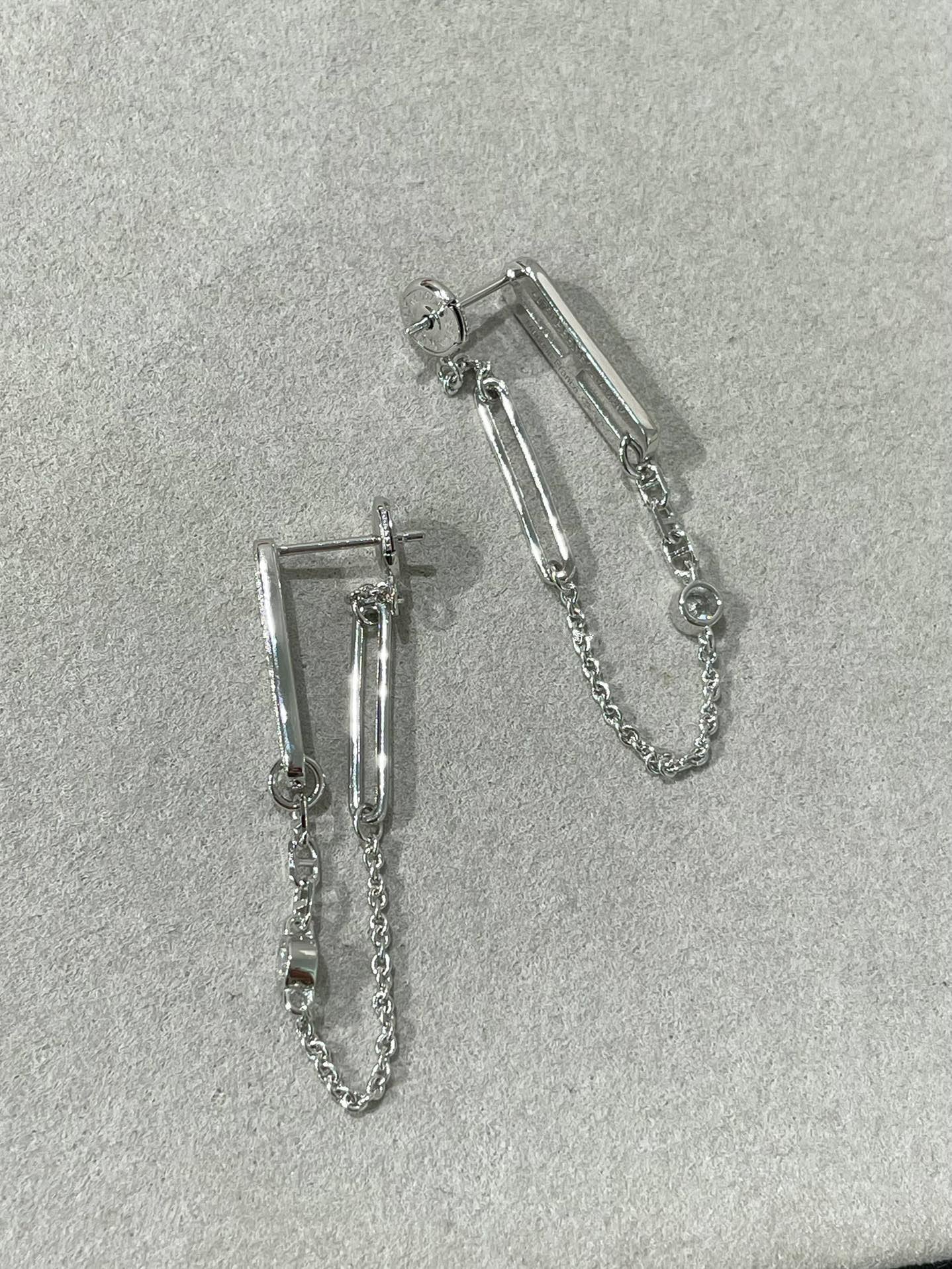 [Charm Aries Jewelry]CHAINE CHAOS DIAMOND DROP EARRINGS