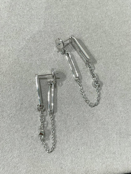 [Charm Aries Jewelry]CHAINE CHAOS DIAMOND DROP EARRINGS