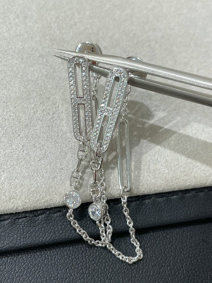 [Charm Aries Jewelry]CHAINE CHAOS DIAMOND DROP EARRINGS