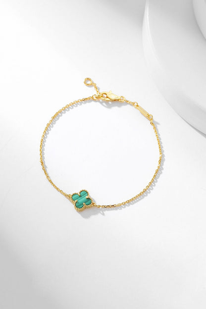 [Charm Aries Jewelry]CLOVER BRACELET MALACHITE 1 MOTIF