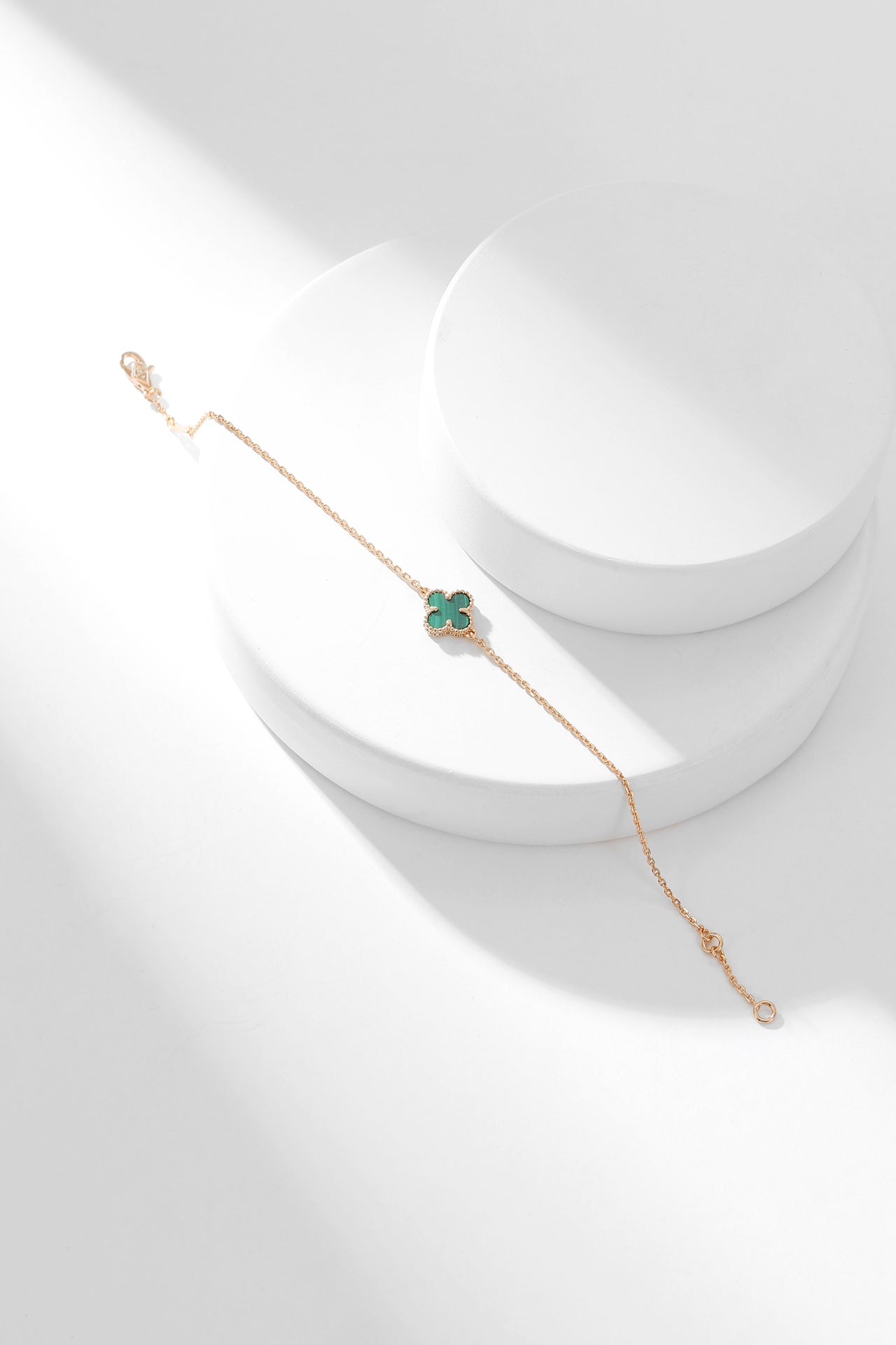 [Charm Aries Jewelry]CLOVER BRACELET MALACHITE 1 MOTIF