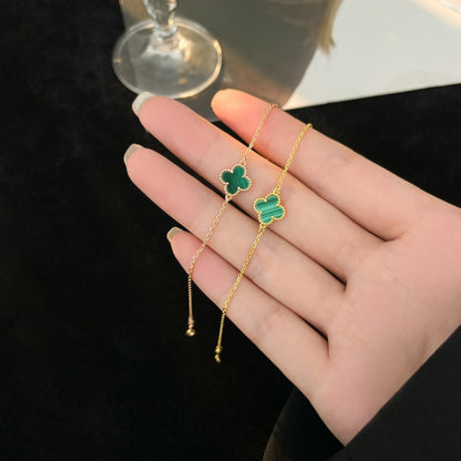 [Charm Aries Jewelry]CLOVER BRACELET MALACHITE 1 MOTIF
