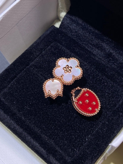[Charm Aries Jewelry]LUCKY 3 MOTIF ROSE GOLD RING