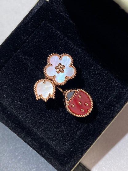 [Charm Aries Jewelry]LUCKY 3 MOTIF ROSE GOLD RING