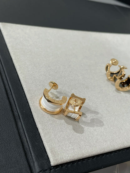 [Charm Aries Jewelry]ZERO 1 PINK GOLD CERAMIC EARRINGS