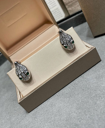 [Charm Aries Jewelry]SERPENT DIAMOND STUD EARRINGS