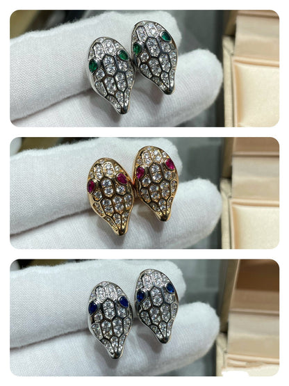 [Charm Aries Jewelry]SERPENT DIAMOND STUD EARRINGS
