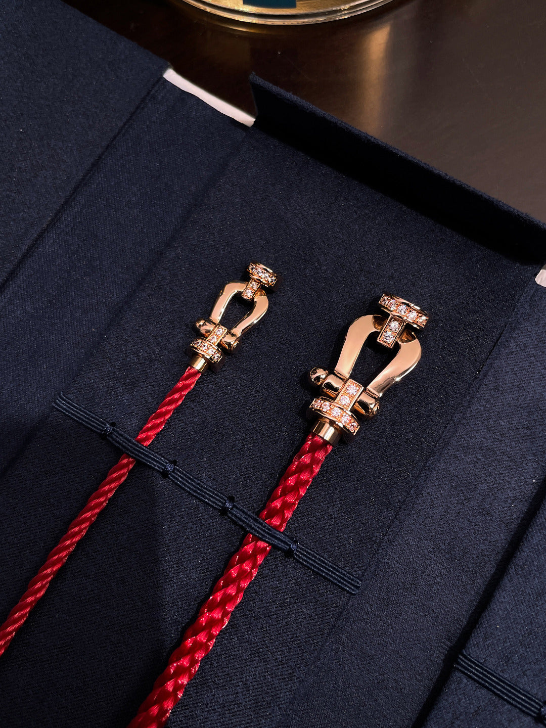 [Charm Aries Jewelry]FORCE 10 HALF DIAMOND PINK GOLD RED CORDERI LARGE AND MEDIUM MODEL