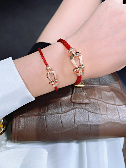 [Charm Aries Jewelry]FORCE 10 HALF DIAMOND PINK GOLD RED CORDERI LARGE AND MEDIUM MODEL