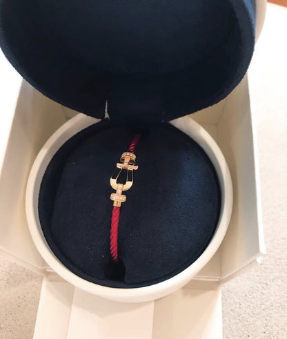 [Charm Aries Jewelry]FORCE 10 HALF DIAMOND PINK GOLD RED CORDERI LARGE AND MEDIUM MODEL