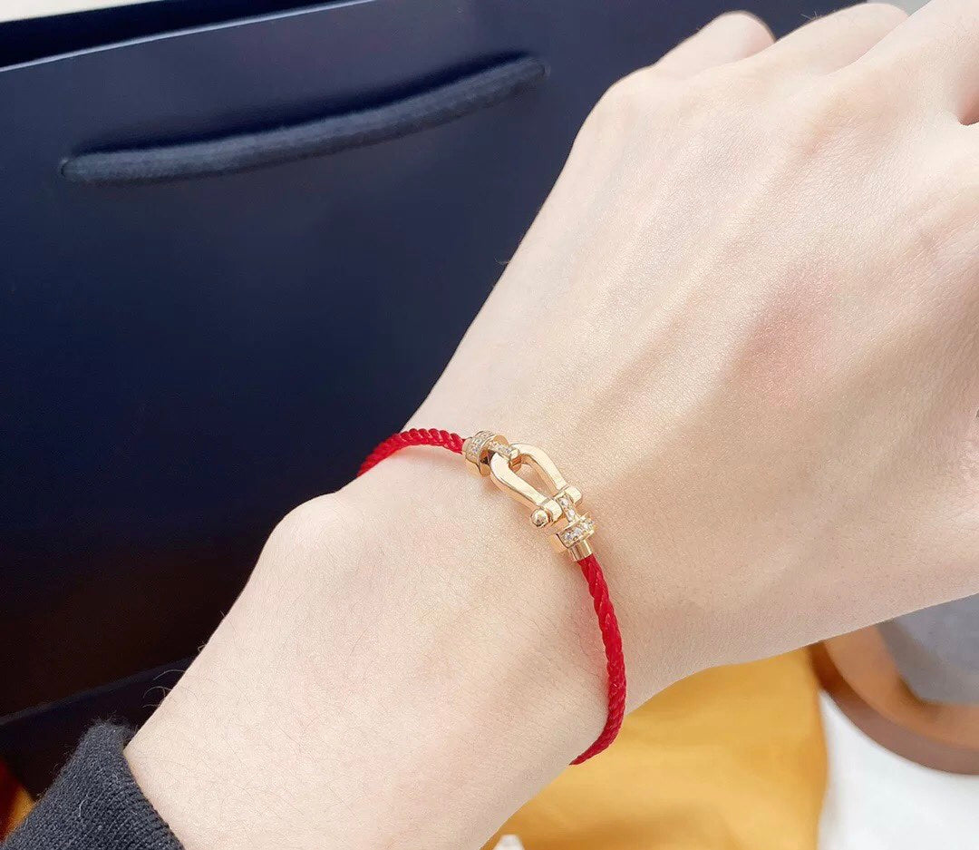 [Charm Aries Jewelry]FORCE 10 HALF DIAMOND PINK GOLD RED CORDERI LARGE AND MEDIUM MODEL