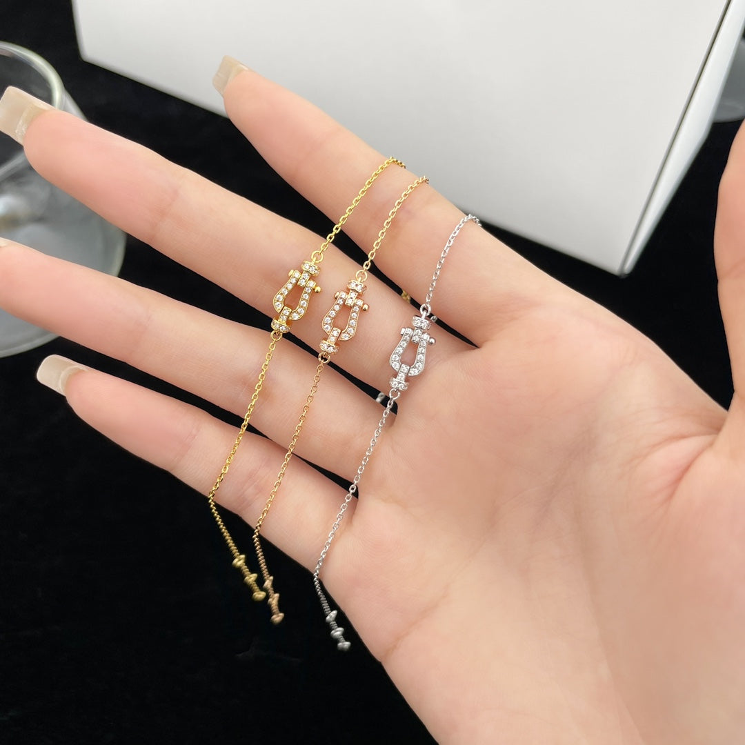 [Charm Aries Jewelry]FORCE 10 FULL DIAMOND BUCKLE CHAIN LINK MINI MODEL
