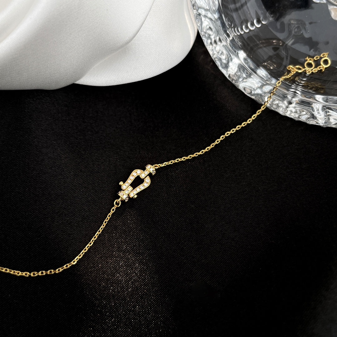 [Charm Aries Jewelry]FORCE 10 FULL DIAMOND BUCKLE CHAIN LINK MINI MODEL