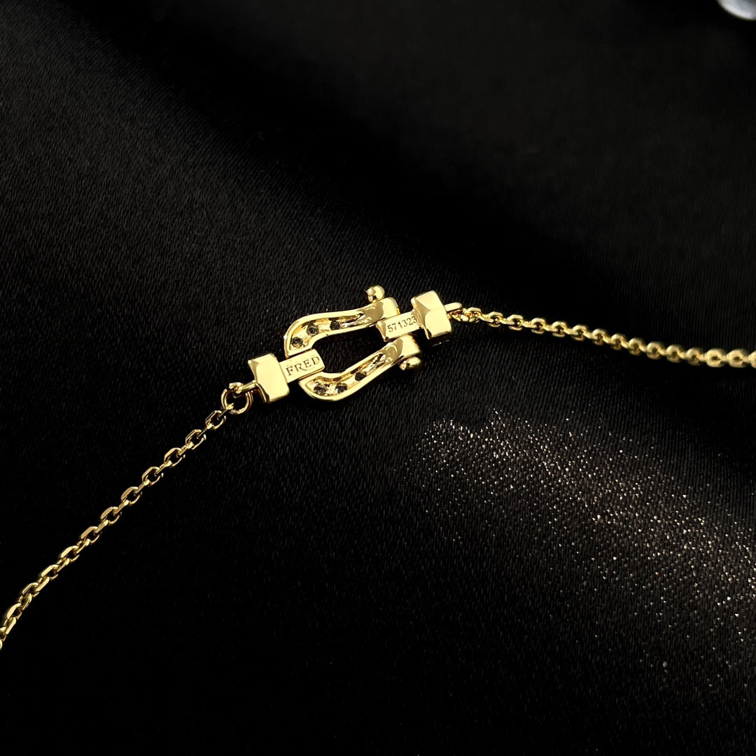 [Charm Aries Jewelry]FORCE 10 FULL DIAMOND BUCKLE CHAIN LINK MINI MODEL