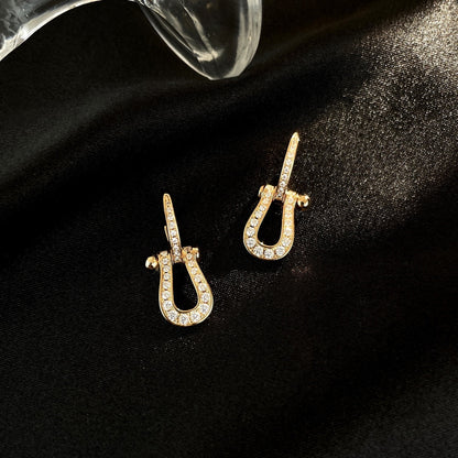 [Charm Aries Jewelry]FORCE 10 FULL DIAMOND DROP EARRINGS MEDIUM MODEL