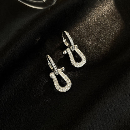 [Charm Aries Jewelry]FORCE 10 FULL DIAMOND DROP EARRINGS MEDIUM MODEL
