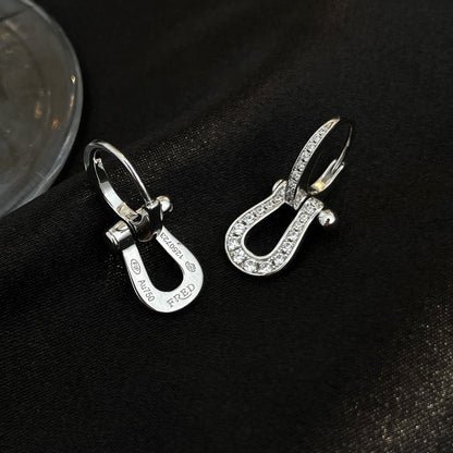 [Charm Aries Jewelry]FORCE 10 FULL DIAMOND DROP EARRINGS MEDIUM MODEL