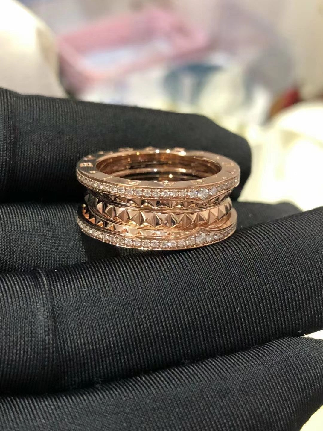 [Charm Aries Jewelry]ZERO 1 ROCK DIAMOND PINK GOLD
