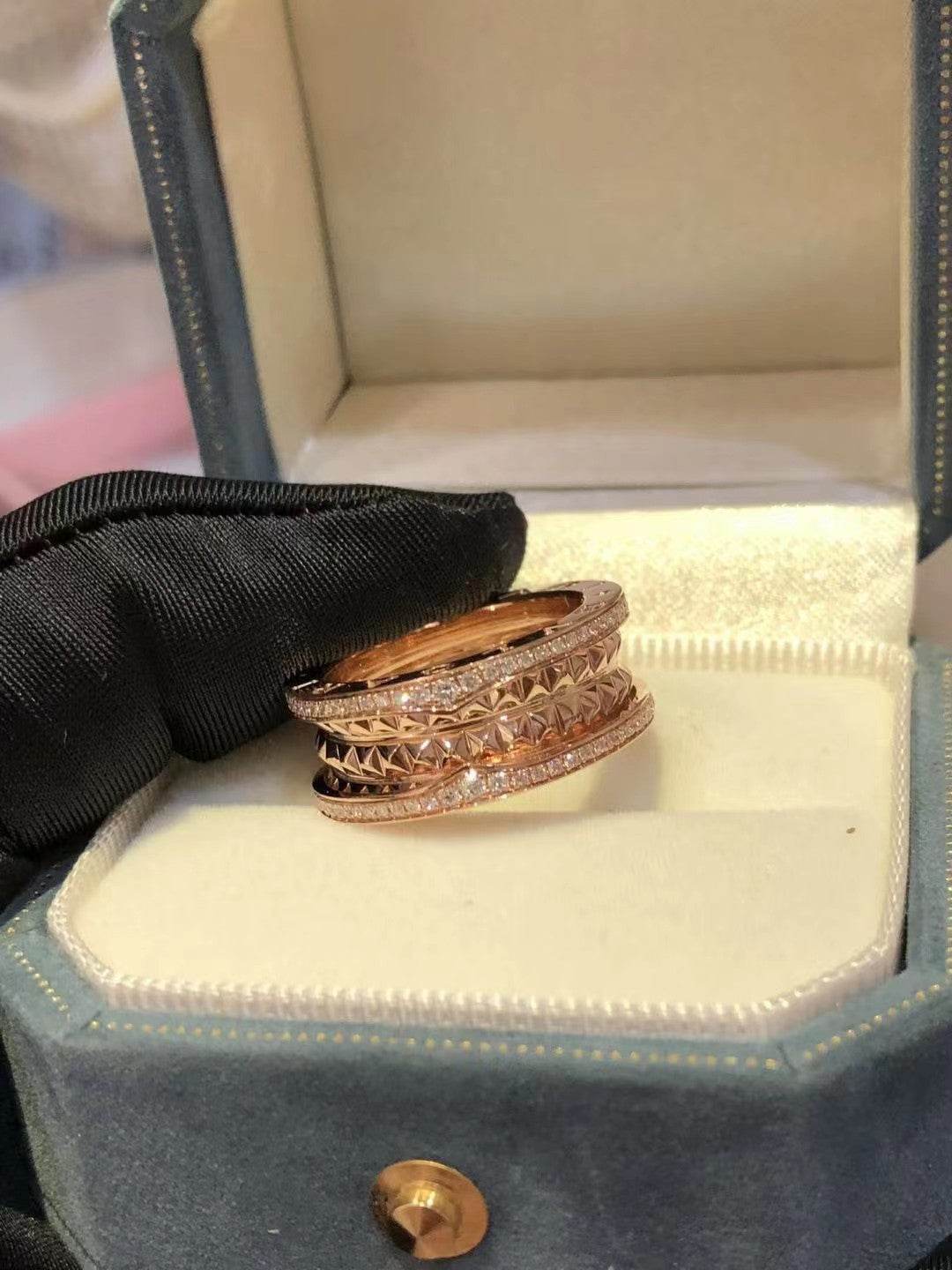 [Charm Aries Jewelry]ZERO 1 ROCK DIAMOND PINK GOLD