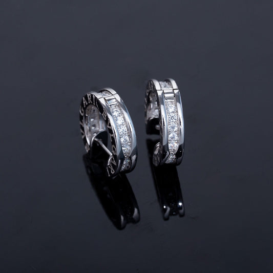 [Charm Aries Jewelry]ZERO 1 MINI SILVER DIAMOND EARRINGS