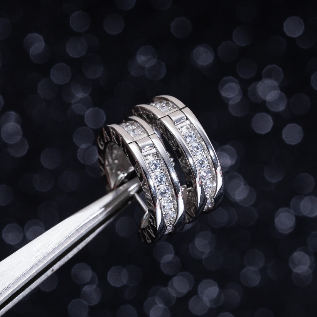[Charm Aries Jewelry]ZERO 1 MINI SILVER DIAMOND EARRINGS
