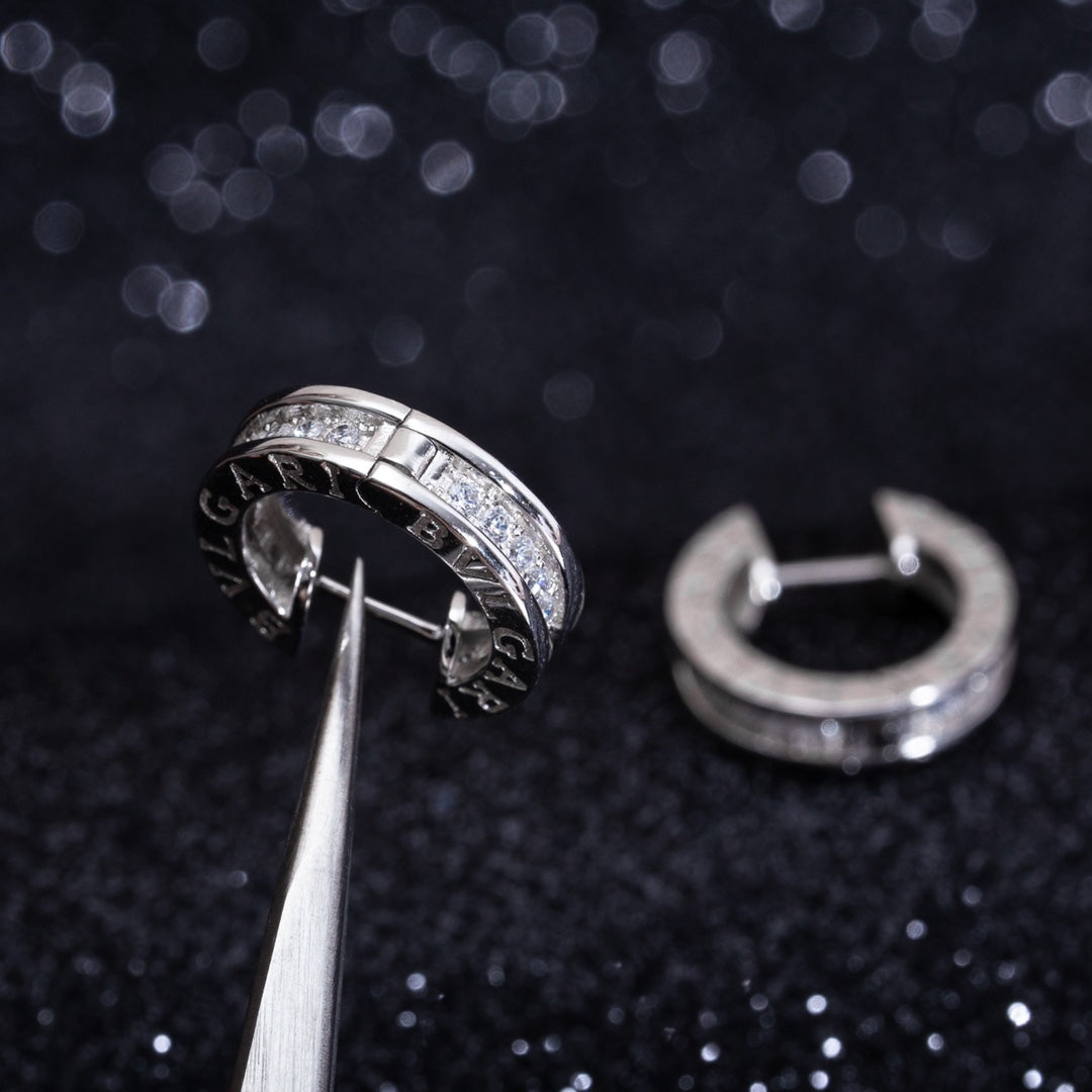 [Charm Aries Jewelry]ZERO 1 MINI SILVER DIAMOND EARRINGS
