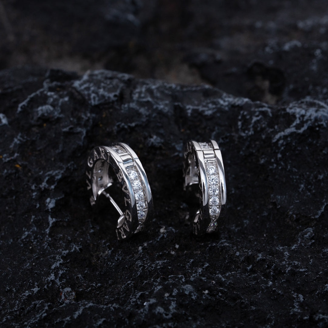 [Charm Aries Jewelry]ZERO 1 MINI SILVER DIAMOND EARRINGS