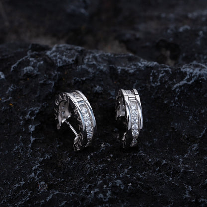 [Charm Aries Jewelry]ZERO 1 MINI SILVER DIAMOND EARRINGS