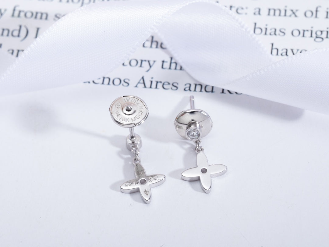 [Charm Aries Jewelry]VIDYLLE SILVER DIAMOND MINI DROP EARRINGS