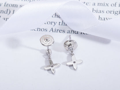 [Charm Aries Jewelry]VIDYLLE SILVER DIAMOND MINI DROP EARRINGS